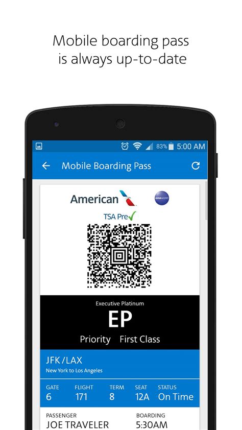 Save the boarding pass to your device for easy. . American airlines app download